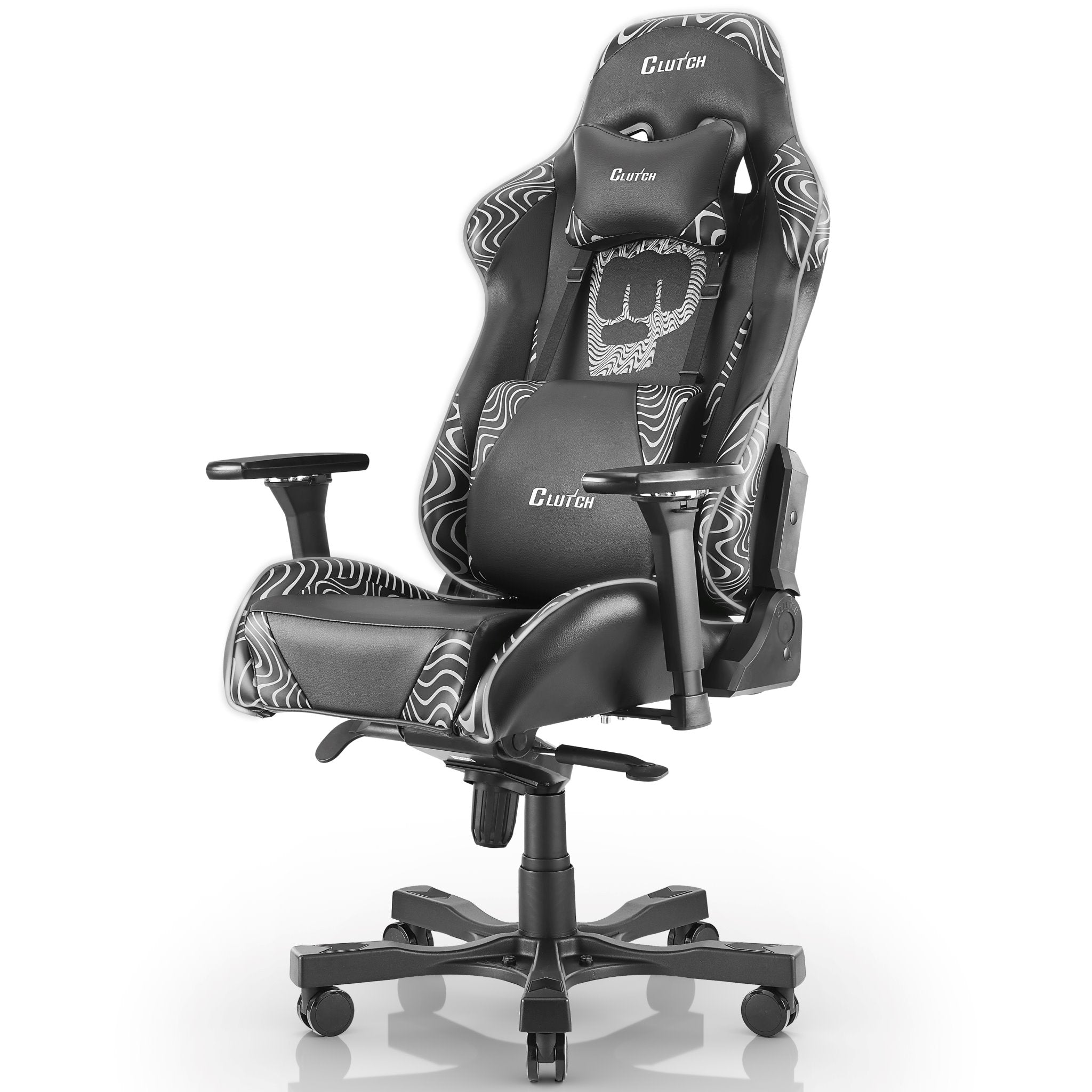 Pewdiepie Edition Throttle Series Black Gaming Chair Clutch Chairz Large-XL Black