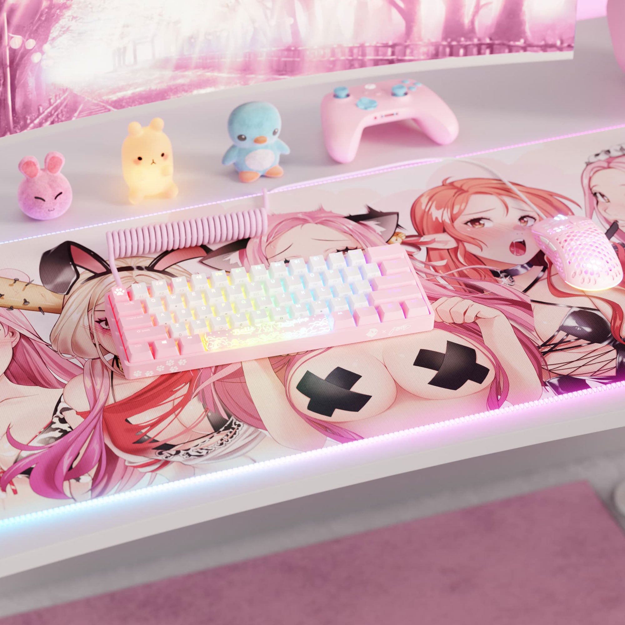 Belle Delphine X Ghost Edition K1 Wireless Mechanical Keyboard - Kitty Pink