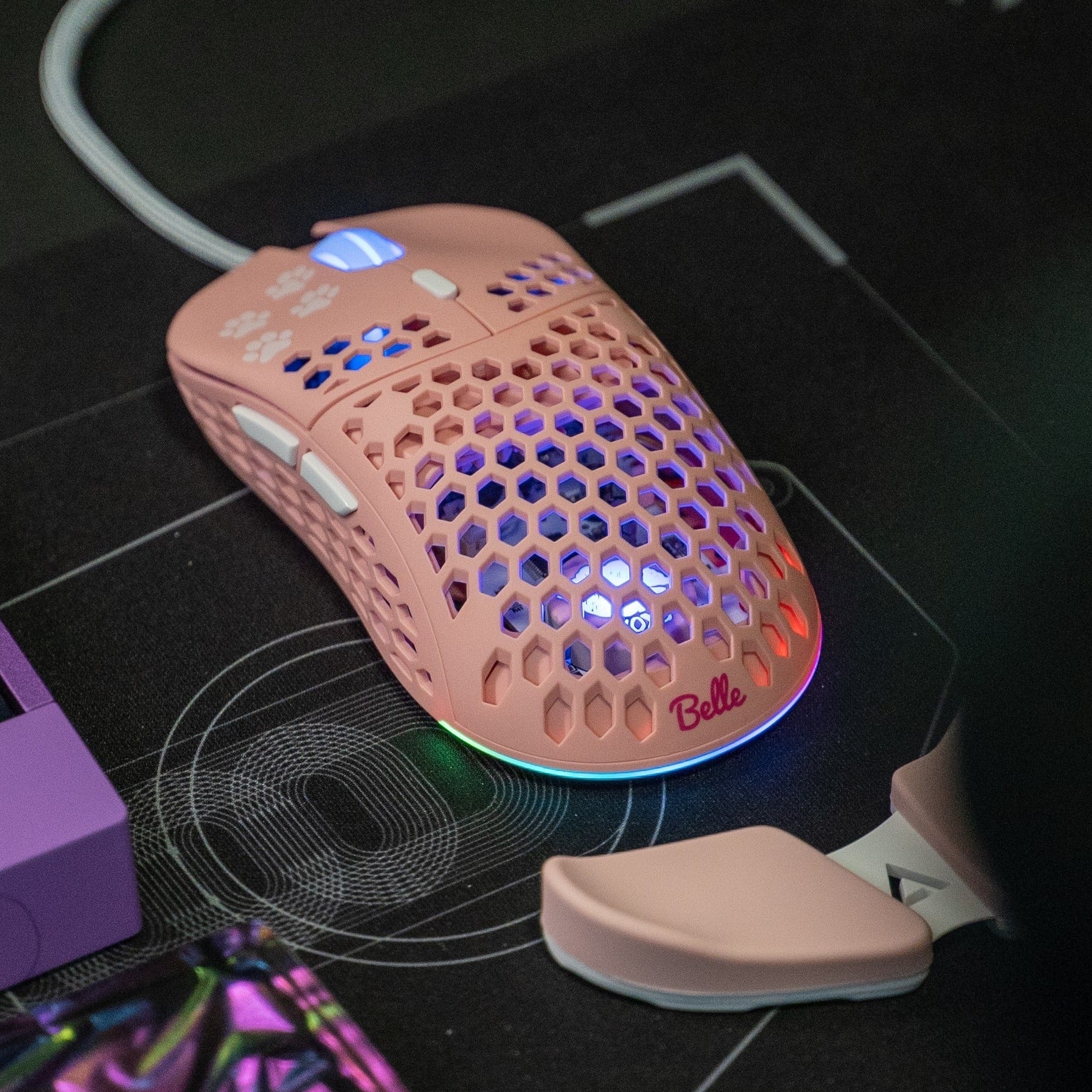 Belle Delphine X Ghost M1 UltraLight Gaming Mouse - Kitty Pink