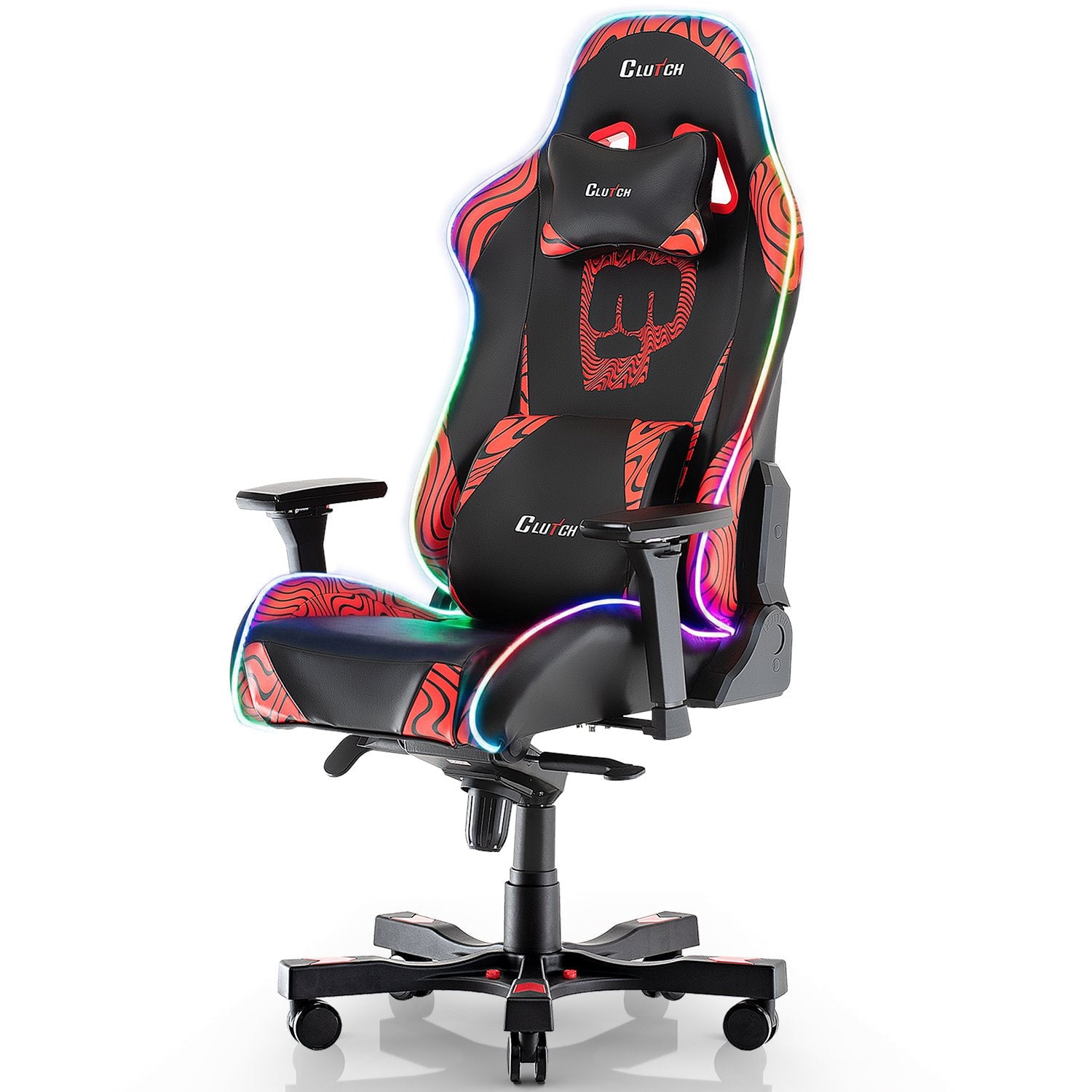 PewDiePie Throttle Series Gaming Chair - Red RGB LED