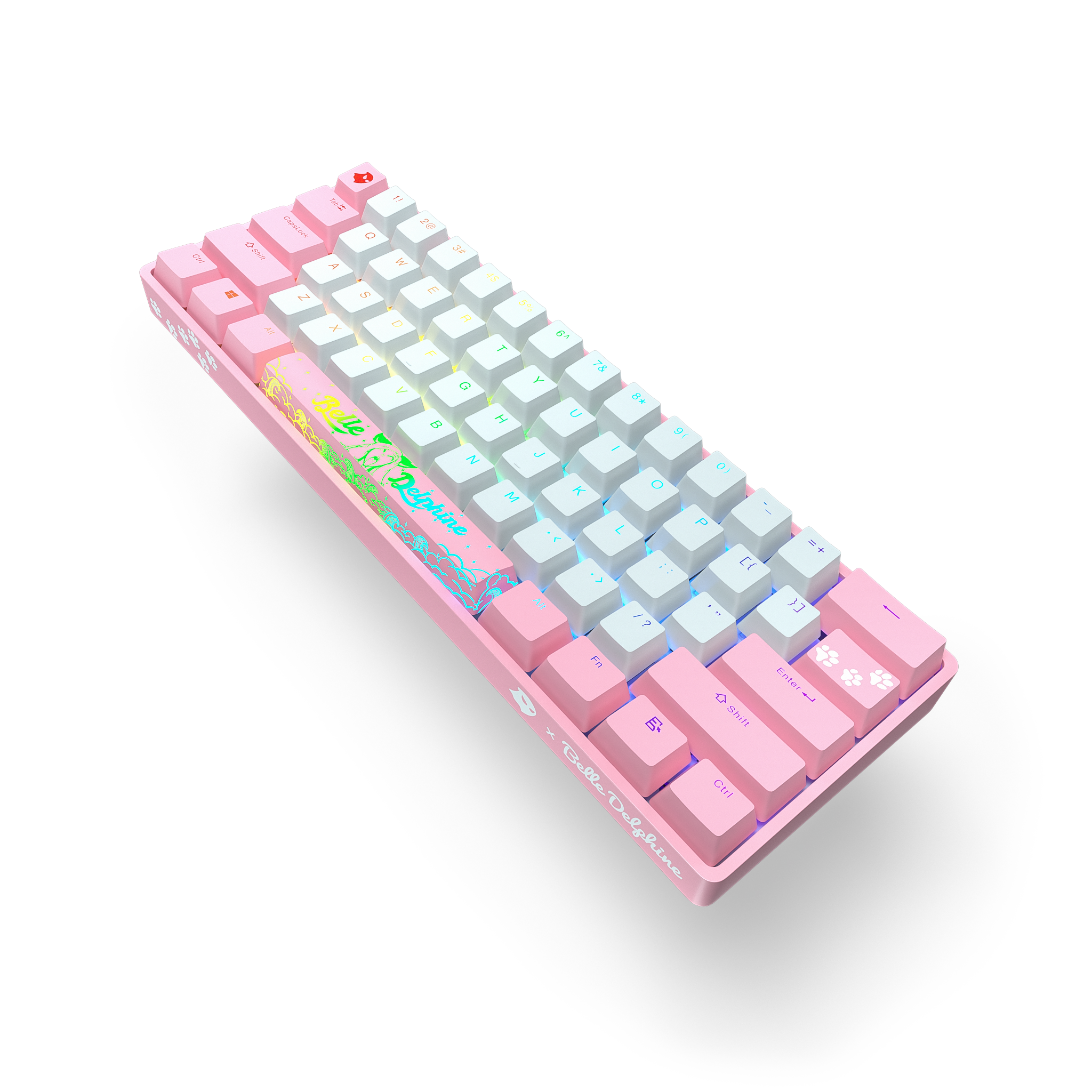 Belle Delphine X Ghost Edition K1 Wireless Mechanical Keyboard - Kitty Pink