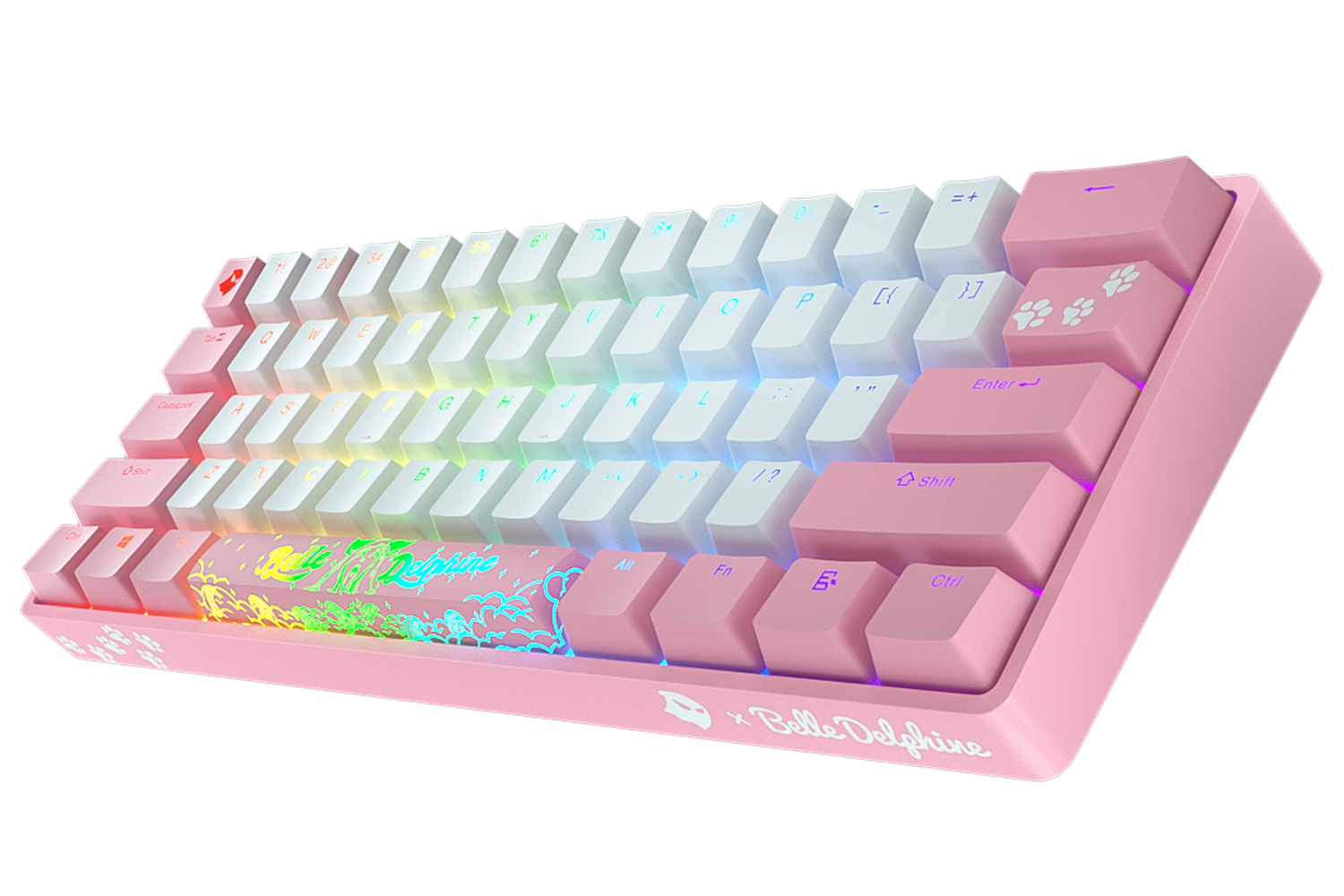 Belle Delphine X Ghost Edition K1 Wireless Mechanical Keyboard - Kitty Pink