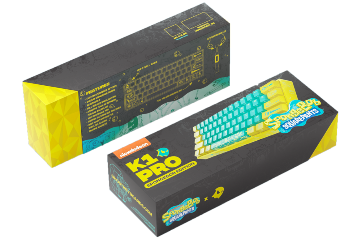 SpongeBob X Ghost K1 Pro Wireless Mechanical Keyboard