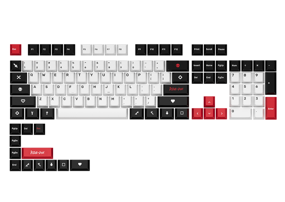 Key Cap Ghost Rider Ride or Die PBT Full Size Keycap Set | Ghost Keyboards